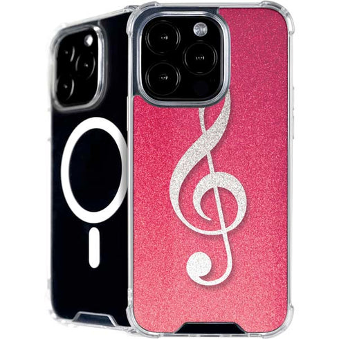 Pink Glitter Music Note iPhone 16 Pro MagSafe Case